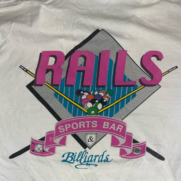 Vintage Rails Sports Bar & Billiards Polo Shirt Astro Sportswear Size Large - Picture 4 of 7